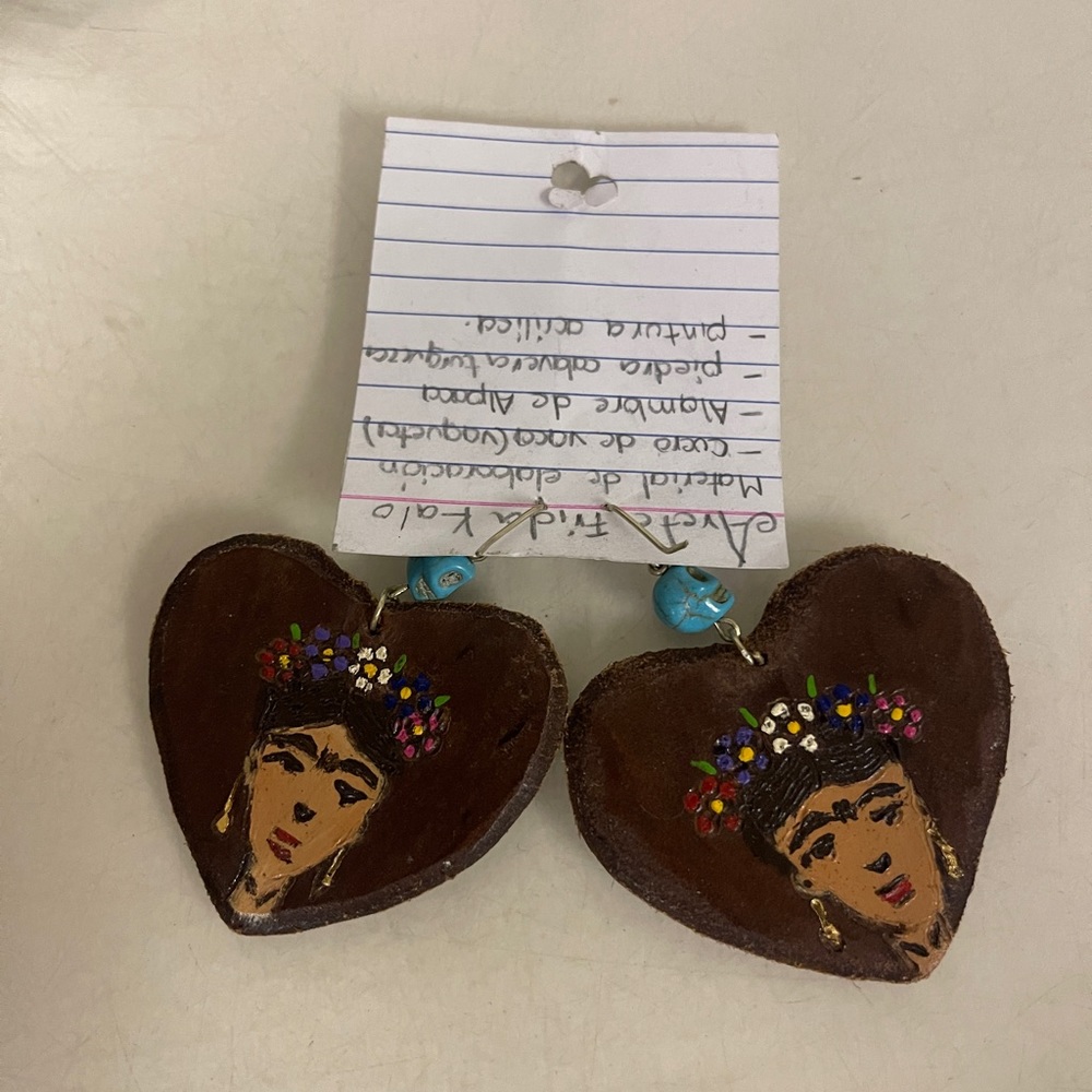 handcrafted Real Leather artisan earrings